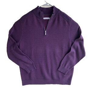 Tommy Bahama Seaport Half Zip Sweater XL Rum Berry Purple 1/4  Zip Golf St424495